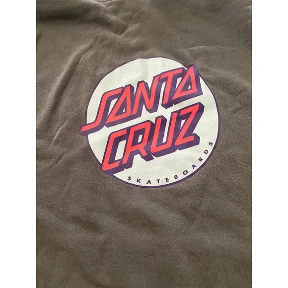 Santa Cruz Skateboards Brown Long Sleeve Drawstring Activewear Hoodies small - Picture 6 of 6